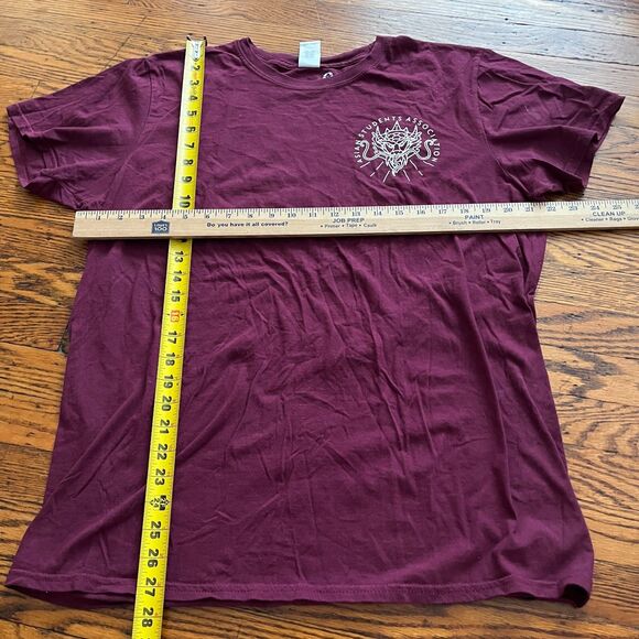Gildan Softstyle Burgundy Red Men's T-Shirt Size L Asian Student Association ASA - Picture 5 of 5